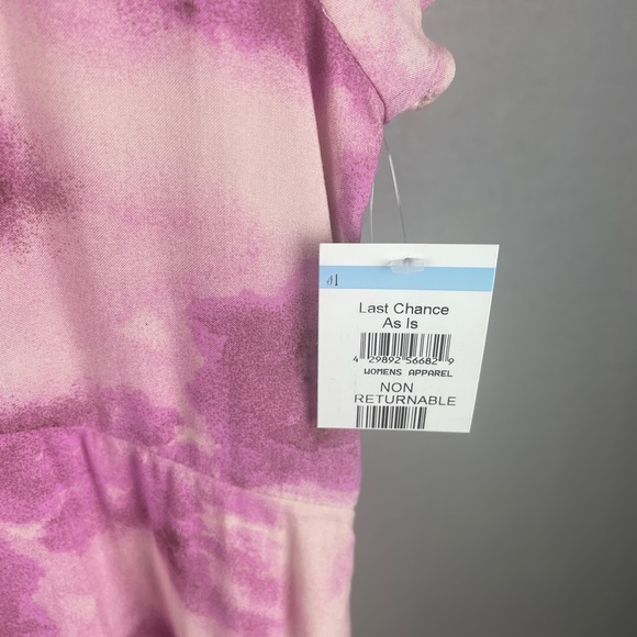 Abound Abstract Floral front tie short sleeve pink/purple dress size sma… - Picture 4 of 8